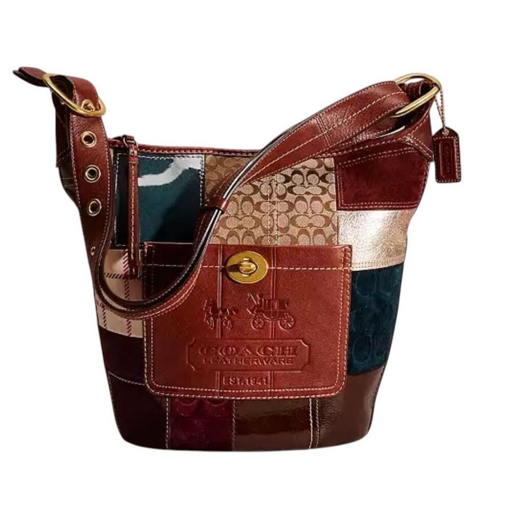Coach Vintage Holiday Patchwork Bleeker Duffle Purse - Picture 1 of 8